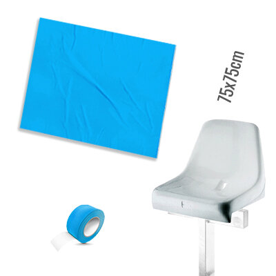 Plastic film seat cover 75x75cm - light blue