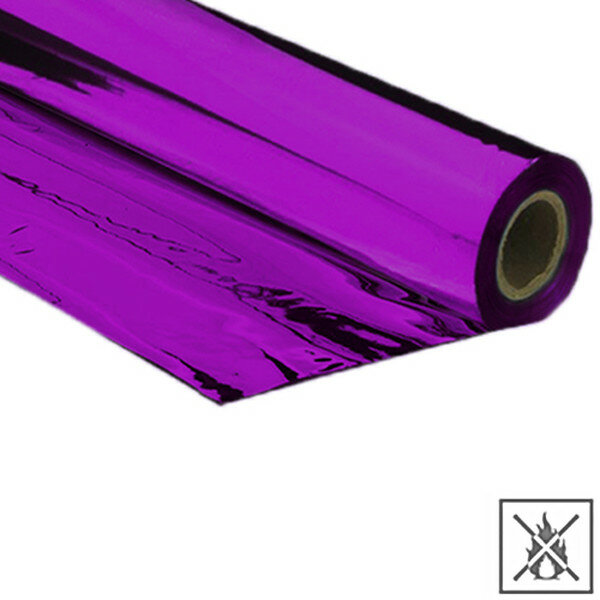 Metallic plastic film roll premium fire retardant 1,50x30m - purple