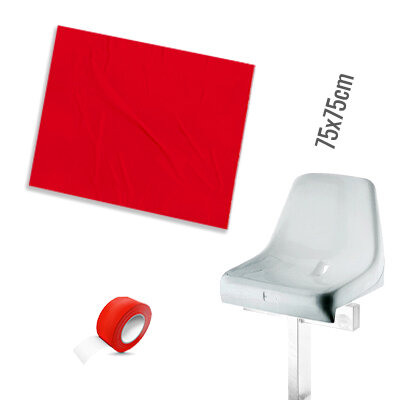 Plastic film seat cover 75x75cm - red