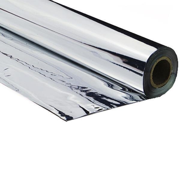 Metallic plastic film roll premium fire retardant 1,50x30m - silver