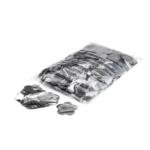 Slowfall confetti metallic flowers silver 1kg