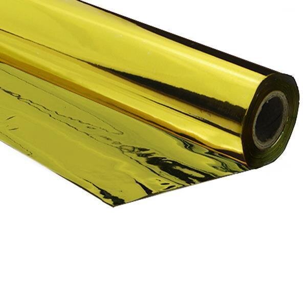 Metallic plastic film roll premium fire retardant 1,50x200m - gold