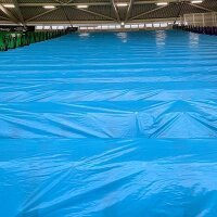 Plastic film seat covering roll 0,75x200m - blue