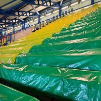 Plastic film seat covering roll 0,75x200m - light blue