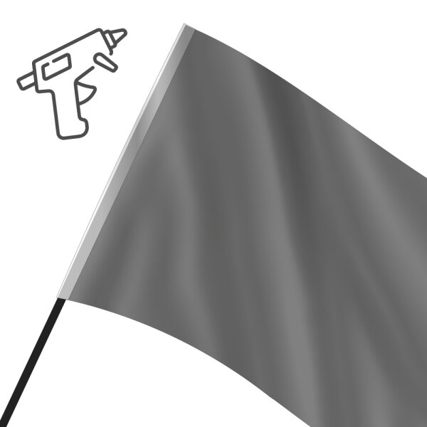 Flag and stick fixed with adhesive dot